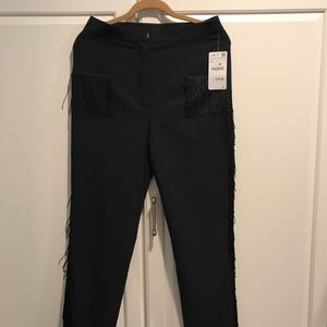 NWT BLACK FRINGE PANTS